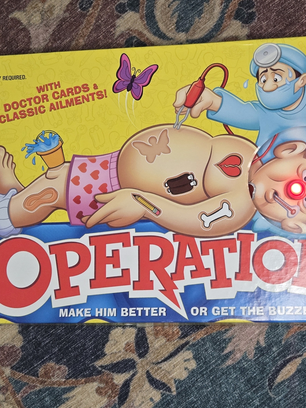Hasbro Operation Board Game - Yellow, Red, Blue, Pink